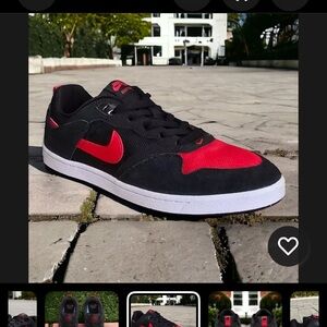 Nike SB Alleyoop in Black and University Red NIB missing lid of box